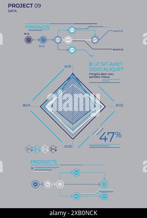 Modern Chart Visual Project Project elements commercial charts. Modern visual vector illustration ...