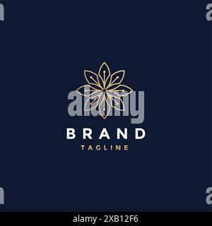 Creative Cherry Blossom Logo Design Of Eight Pen Tips. Eight Pen Icons Form An Elegant Cherry Blossom Logo Design. Stock Vector
