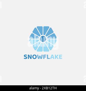 A simple snowflake logo shaped like a flower. Stock Vector