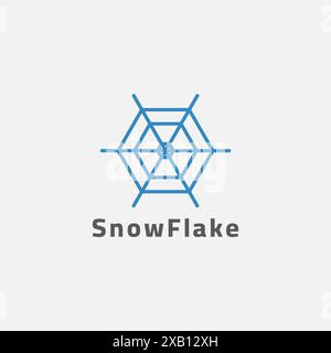 A snowflake logo shaped like a spider's web. Stock Vector