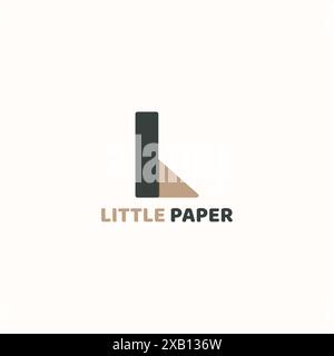 A folded paper logo forming an L in two colors. Stock Vector
