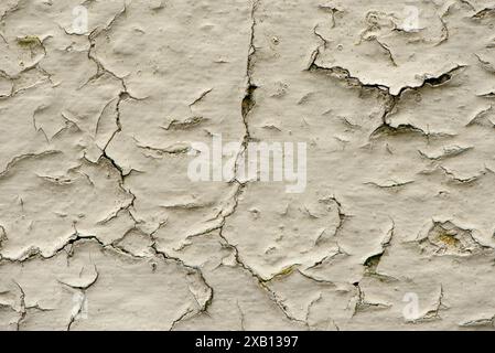 Old beige colour cracked paint for backgrounds and designing. Stock Photo
