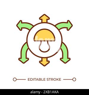 Mushroom distribution RGB color icon Stock Vector