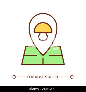 Mushroom location RGB color icon Stock Vector