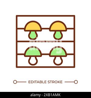 Mushroom fruiting room RGB color icon Stock Vector