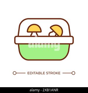 Mushroom packing RGB color icon Stock Vector
