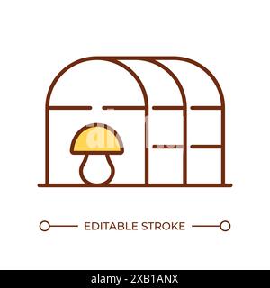 Mushroom inside greenhouse RGB color icon Stock Vector