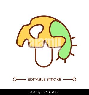 Mushroom pest infestation RGB color icon Stock Vector