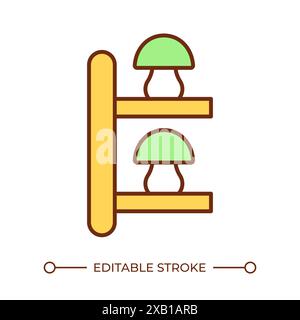 Mushroom vertical farming RGB color icon Stock Vector