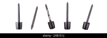 Set of digital graphic pen isolated on white background with clipping path. Stock Photo