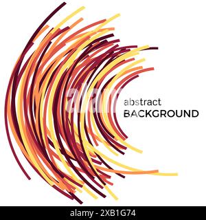 Abstract background with colorful curved lines in a chaotic order. Colored lines with place for your text  on a white background. Stock Vector