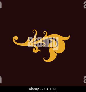 Floral Motif Simple Design. nature icon Stock Vector