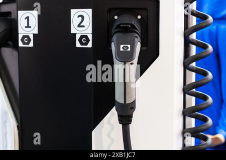 Type C charging station for electric vehicles Stock Photo