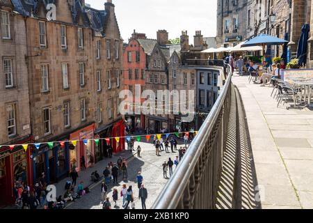 Victoria Terrace with Victoria Street below, Edinburgh Scotland Stock Photo