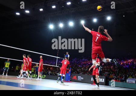 General view, JUNE 8, 2024 - Volleyball : FIVB Volleyball Nations League 2024 Men's Preliminary Round between Poland - Brazil at West Japan General Exhibition Center, Fukuoka, Japan. (Photo by Yohei Osada/AFLO SPORT) Stock Photo