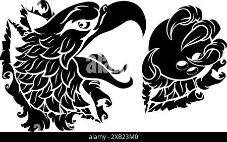 Bald Eagle Hawk Ripping Bowling Ball Mascot Stock Vector