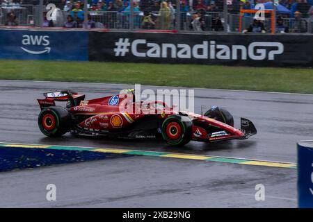 Montreal, Canada. 9 Jun, 2024. Carlos Sainz Jr. of Spain driving the (55) Scuderia Ferrari SF-24 Ferrari, during Gp du Canada, Formula 1, at Circuit Gilles Villeneuve. Credit: Alessio Morgese/Alessio Morgese / Emage / Alamy live news Stock Photo