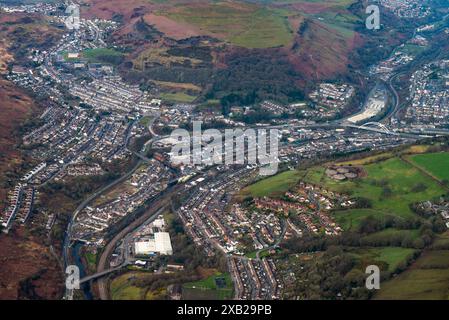 Terraced housing in the Rhondda Fach valley in south Wales, UK ...