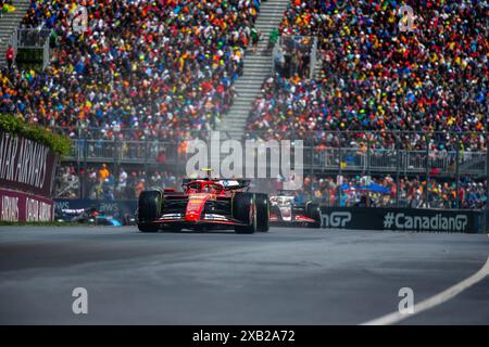 Montreal, Canada. 9 Jun, 2024. Carlos Sainz Jr. of Spain driving the (55) Scuderia Ferrari SF-24 Ferrari, during Gp du Canada, Formula 1, at Circuit Gilles Villeneuve. Credit: Alessio Morgese/Alessio Morgese / Emage / Alamy live news Stock Photo