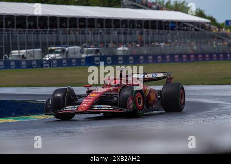 Montreal, Canada. 9 Jun, 2024. Charles Leclerc of Monaco driving the (16) Scuderia Ferrari SF-24 Ferrari, during Gp du Canada, Formula 1, at Circuit Gilles Villeneuve. Credit: Alessio Morgese/Alessio Morgese / Emage / Alamy live news Stock Photo