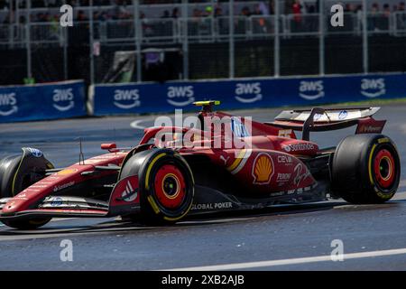 Montreal, Canada. 9 Jun, 2024. Carlos Sainz Jr. of Spain driving the (55) Scuderia Ferrari SF-24 Ferrari, during Gp du Canada, Formula 1, at Circuit Gilles Villeneuve. Credit: Alessio Morgese/Alessio Morgese / Emage / Alamy live news Stock Photo