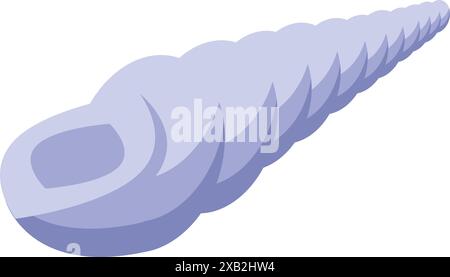 Minimalist illustration featuring a long purple seashell, ideal for nature and ocean related designs Stock Vector