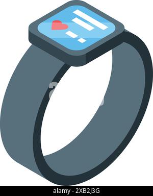 Modern smartwatch displaying heart rate with icon on screen Stock ...