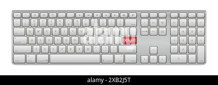 Computer keyboard - Donate. Donate button illustration. Donate key word on computer keyboard. Stock Vector