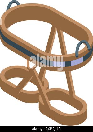Climbing harness is an essential piece of safety equipment for climbers of all levels Stock Vector
