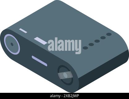 Modern digital projector for showing presentations at business conferences or lectures in university classrooms Stock Vector
