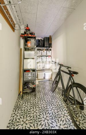Storage area filled with equipment and tools in a well-organized ...