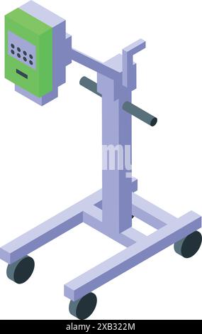 Modern medical equipment showing green screen standing on wheels for operating room Stock Vector