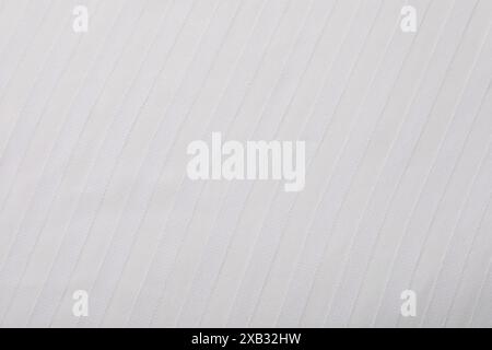 Texture of white striped fabric as background, top view Stock Photo