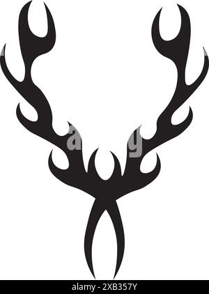 Black fire flame, design element. Tribal style for tattoo, vehicle decoration or another design. Vector illustration Stock Vector