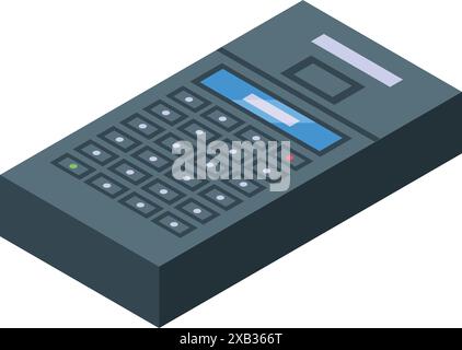 Modern server unit is processing data, with multiple connections and indicators showing its activity Stock Vector
