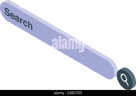 Search bar icon button is showing internet browsing and website navigation Stock Vector