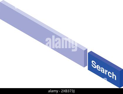 Blank search bar with a blue search button is waiting for a user to type in a search term Stock Vector