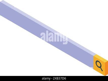 Long search bar isometric icon showing searching concept Stock Vector