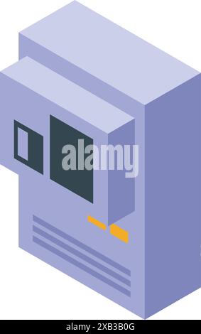 Electric meter counter showing energy consumption data on display, measuring electricity usage for billing Stock Vector