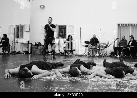 The dancer Manuel Liñan during his performance of the preview of his show 'Muerta de amor', at the Centro Coreografico Canal, on June 10, 2024 in Madrid, Spain Stock Photo