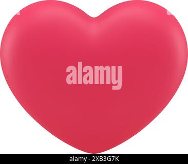 Heart 3d icon red flying balloon romantic Valentine's Day honeymoon wedding realistic vector illustration. Romance dating couple relationship marriage Stock Vector