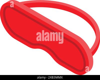 Red sleep mask allowing you to fall asleep more easily and enjoy a peaceful night Stock Vector