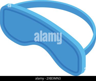 Blue sleep mask is blocking light so someone can sleep better Stock Vector