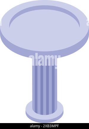 Round stone table top standing on classic fluted column base for garden decoration, park or interior design Stock Vector