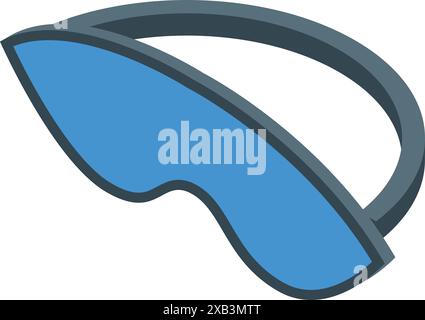 Blue sleep mask for sleeping well during the night isometric icon Stock Vector