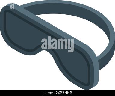 Dark blue sleep mask isometric icon representing resting and sleeping Stock Vector
