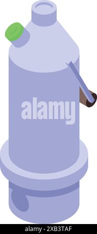 Water well isometric icon illustrating the process of water extraction from underground sources Stock Vector