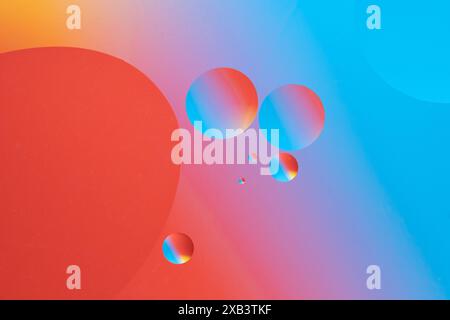 Colorful abstract background with dynamic bubble shapes. Red and blue gradient Stock Photo