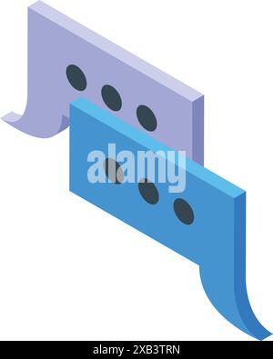 Two speech bubbles with dots representing ongoing conversation about social media and online communication Stock Vector