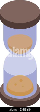 Hourglass with sand slowly falling through the middle bulb, measuring the passage of time Stock Vector